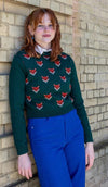 Green Fox Cropped Jumper by Run and Fly