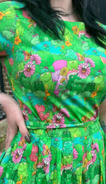 Frog Print Cotton Tea Dress with Pockets by Run and Fly x The Mushroom Babes