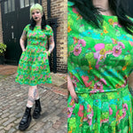 Frog Print Cotton Tea Dress with Pockets by Run and Fly x The Mushroom Babes