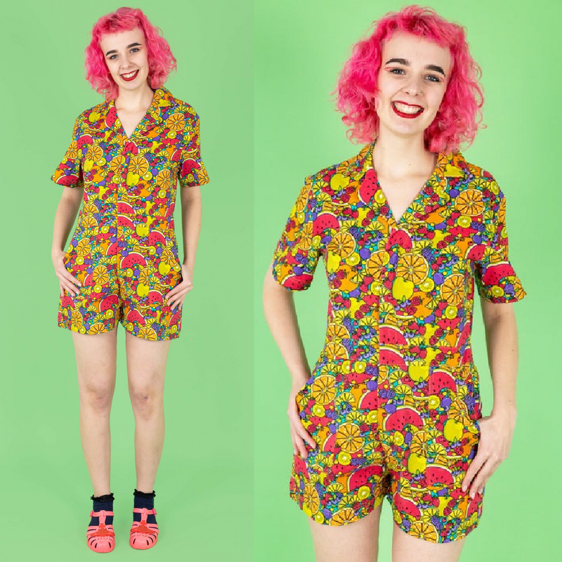 Tutti Frutti Print Playsuit by Run and Fly