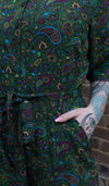 Green Paisley Print Jumpsuit by Run and Fly