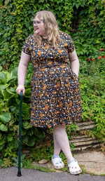 Highland Cow Print Cotton Tea Dress with Pockets by Run and Fly