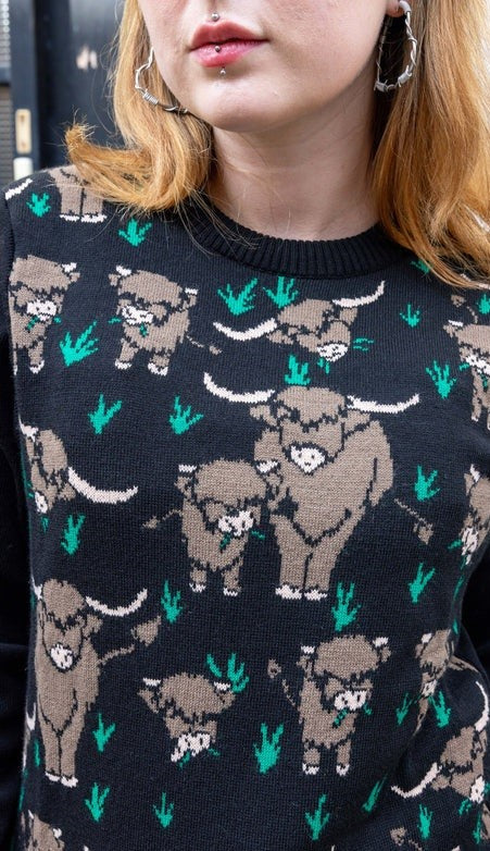 Highland Cow Jumper by Run and Fly