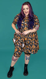 Highland Cow Print Smock Dress with Pockets by Run and Fly