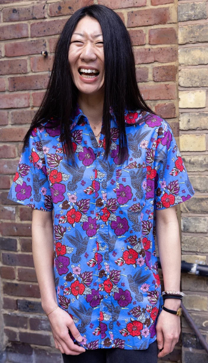 Hummingbird Print Shirt by Run and Fly