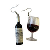 Wine Bottle and Glass Earrings