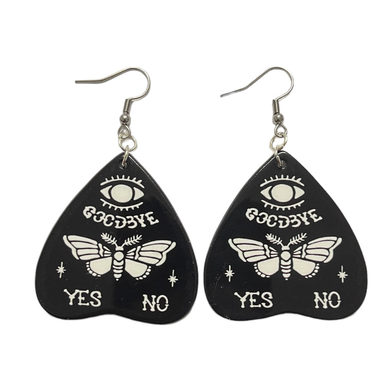 Black Ouija Planchette Earrings