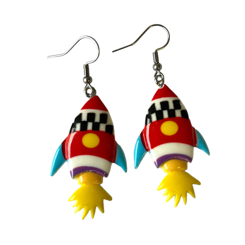 Retro Rocket Earrings