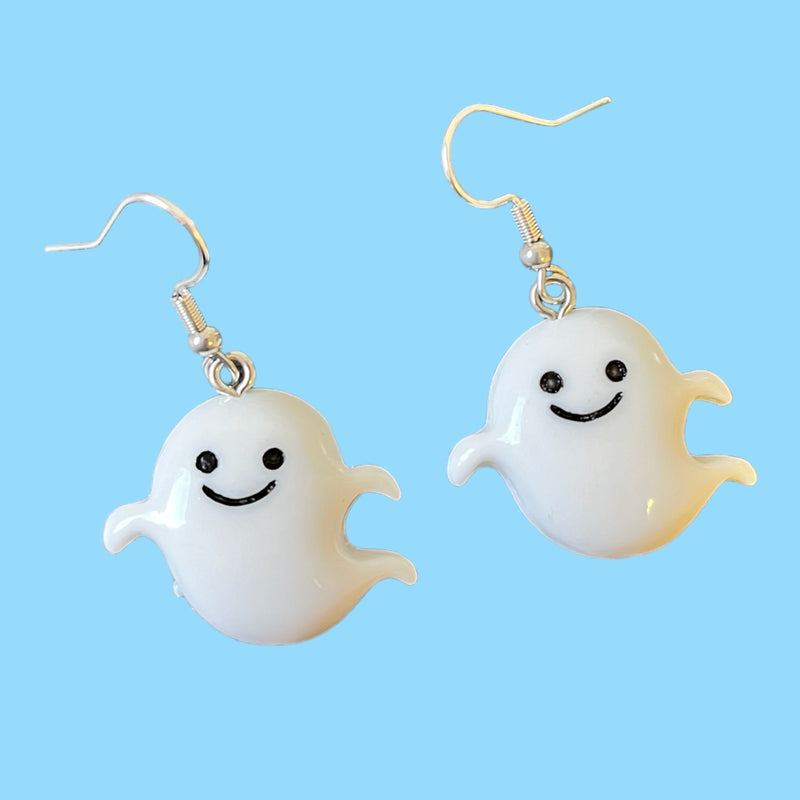 Cute White Ghost Earrings