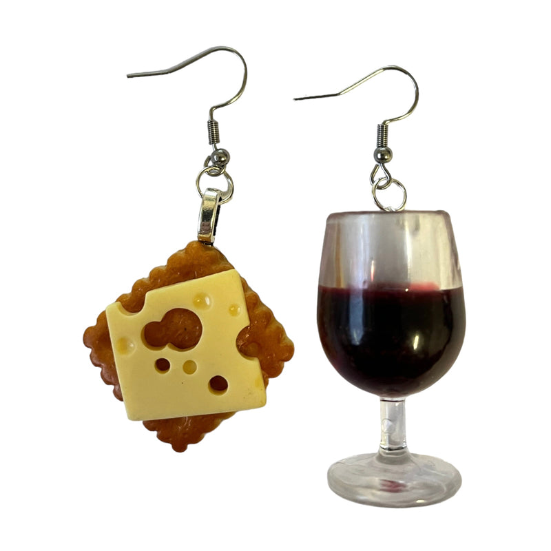 Cheese and Wine Earrings
