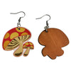 Wooden Mushroom Earrings