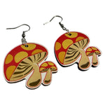 Wooden Mushroom Earrings