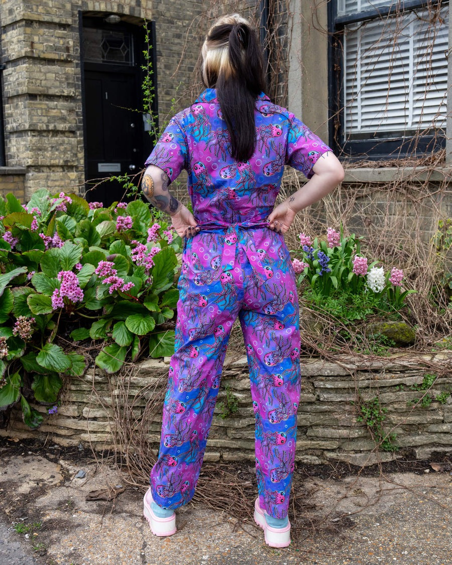 Run and Fly Jellyfish Print Jumpsuit