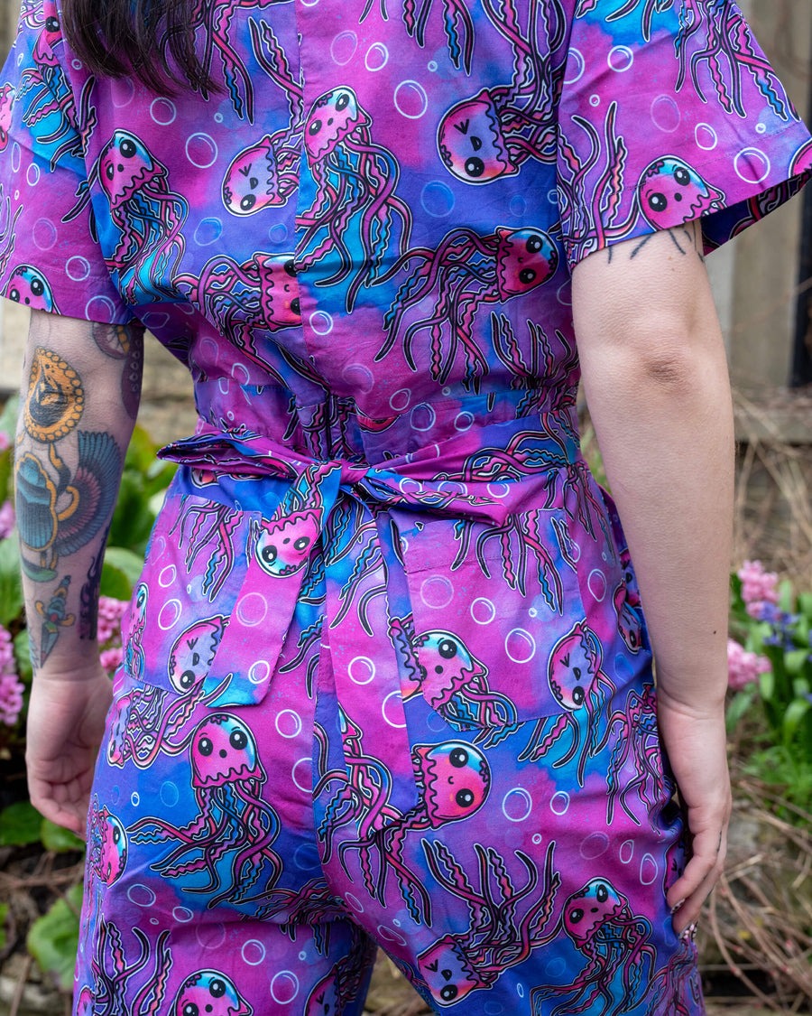 Run and Fly Jellyfish Print Jumpsuit