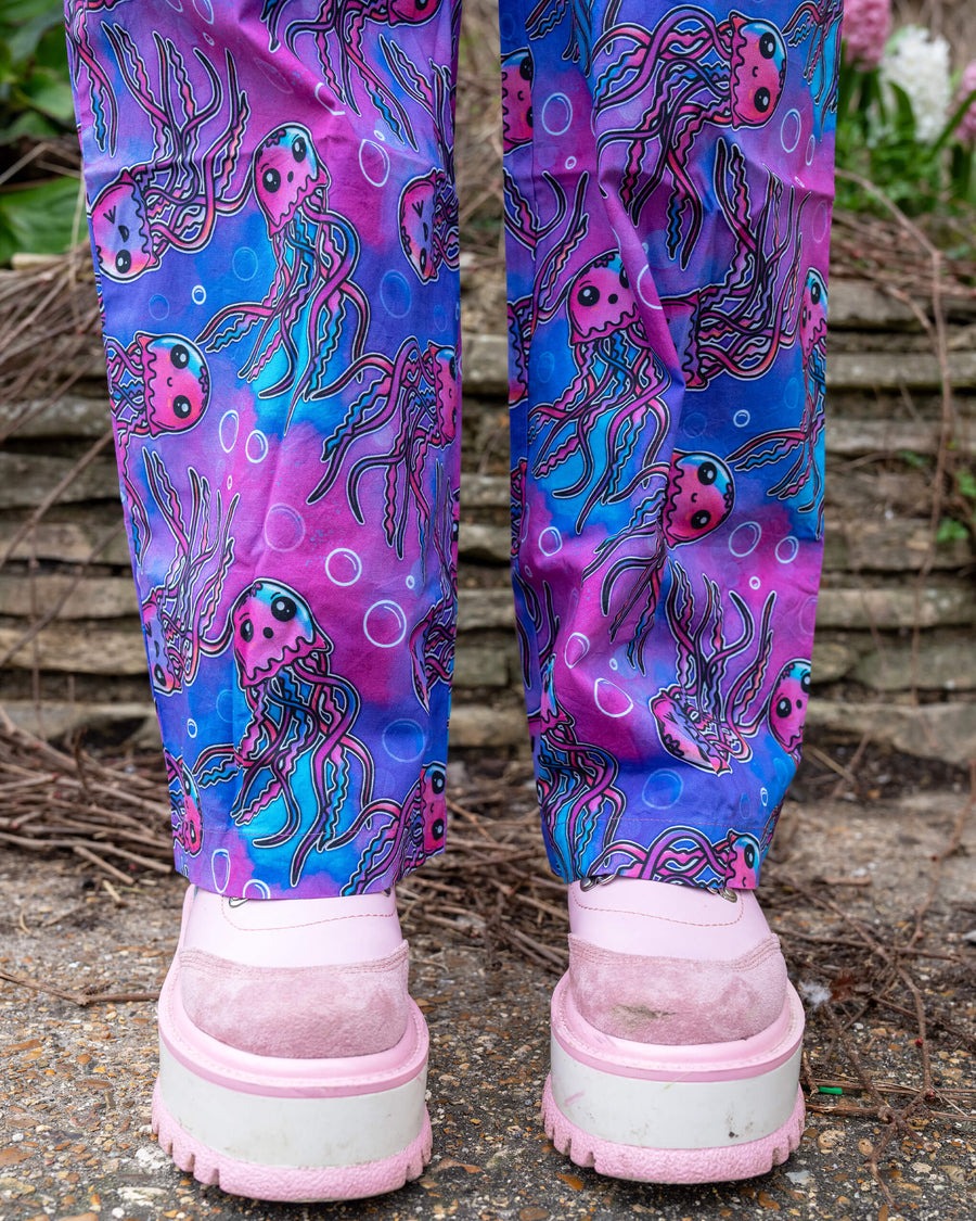 Run and Fly Jellyfish Print Jumpsuit