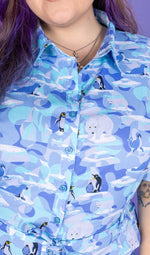 Run and Fly Winter Friends Penguin Print Jumpsuit