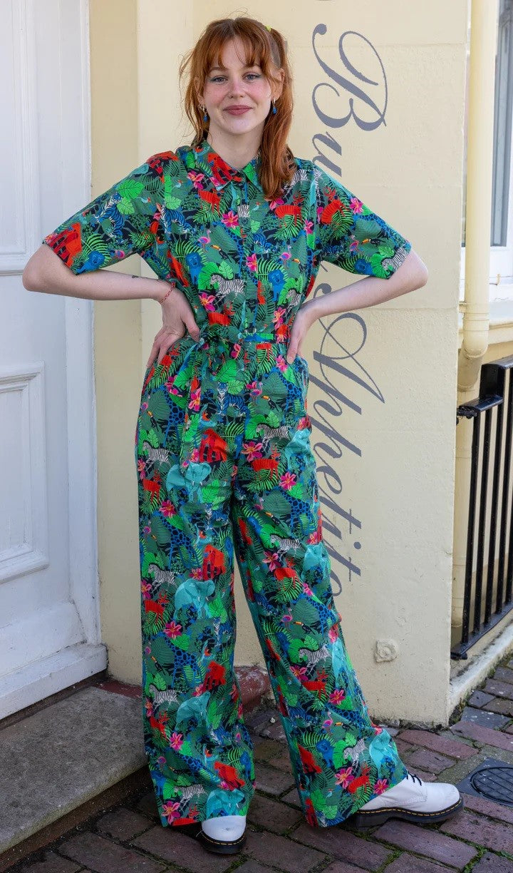 Jungle Print Jumpsuit by Run and Fly