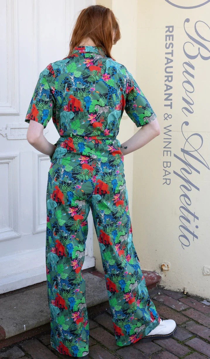 Jungle Print Jumpsuit by Run and Fly