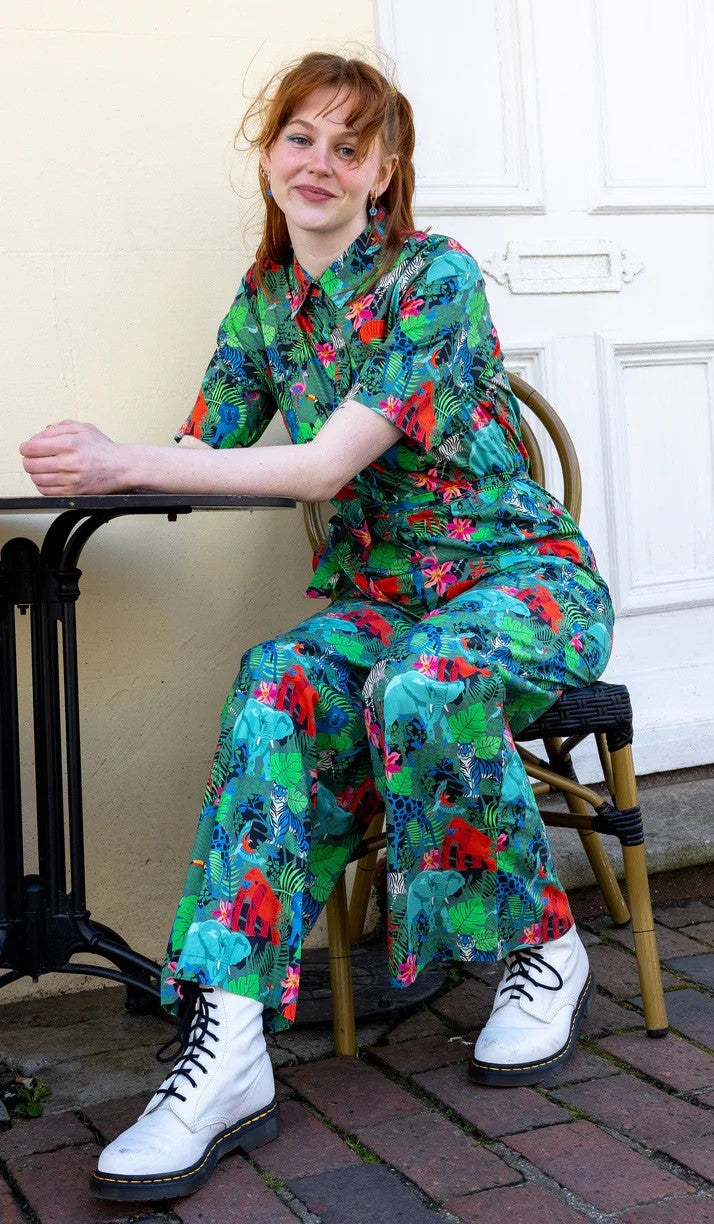 Jungle Print Jumpsuit by Run and Fly