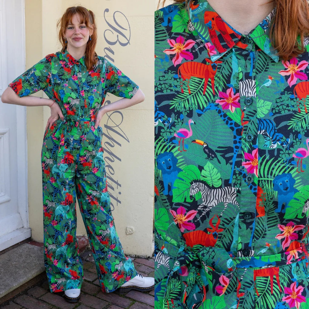 Jungle Print Jumpsuit by Run and Fly