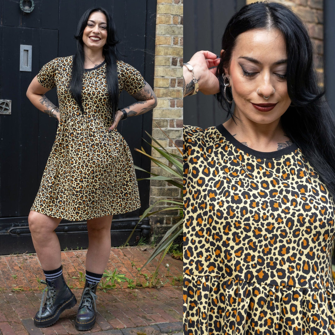 Leopard Print Smock Dress with Pockets by Rebel Romance