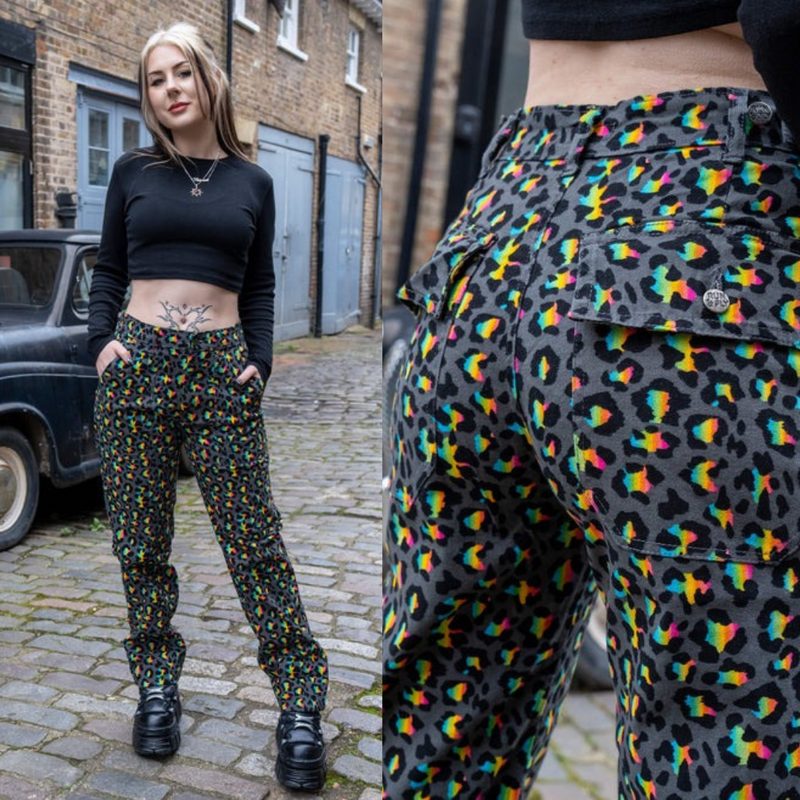 Death Head Moth Print Straight Leg Jeans by Run and Fly