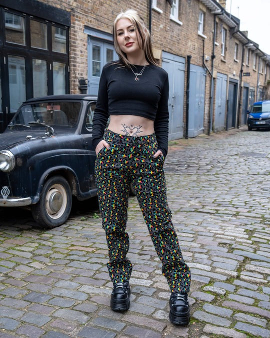 Death Head Moth Print Straight Leg Jeans by Run and Fly