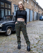 Death Head Moth Print Straight Leg Jeans by Run and Fly