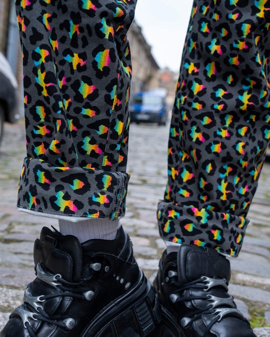 Death Head Moth Print Straight Leg Jeans by Run and Fly