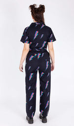 Run and Fly Rainbow Lightning Bolt Print Jumpsuit - New Improved Fit