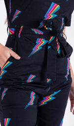 Run and Fly Rainbow Lightning Bolt Print Jumpsuit - New Improved Fit