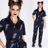 Run and Fly Rainbow Lightning Bolt Print Jumpsuit - New Improved Fit