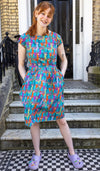 Llama Print Cotton Tea Dress with Pockets by Run and Fly