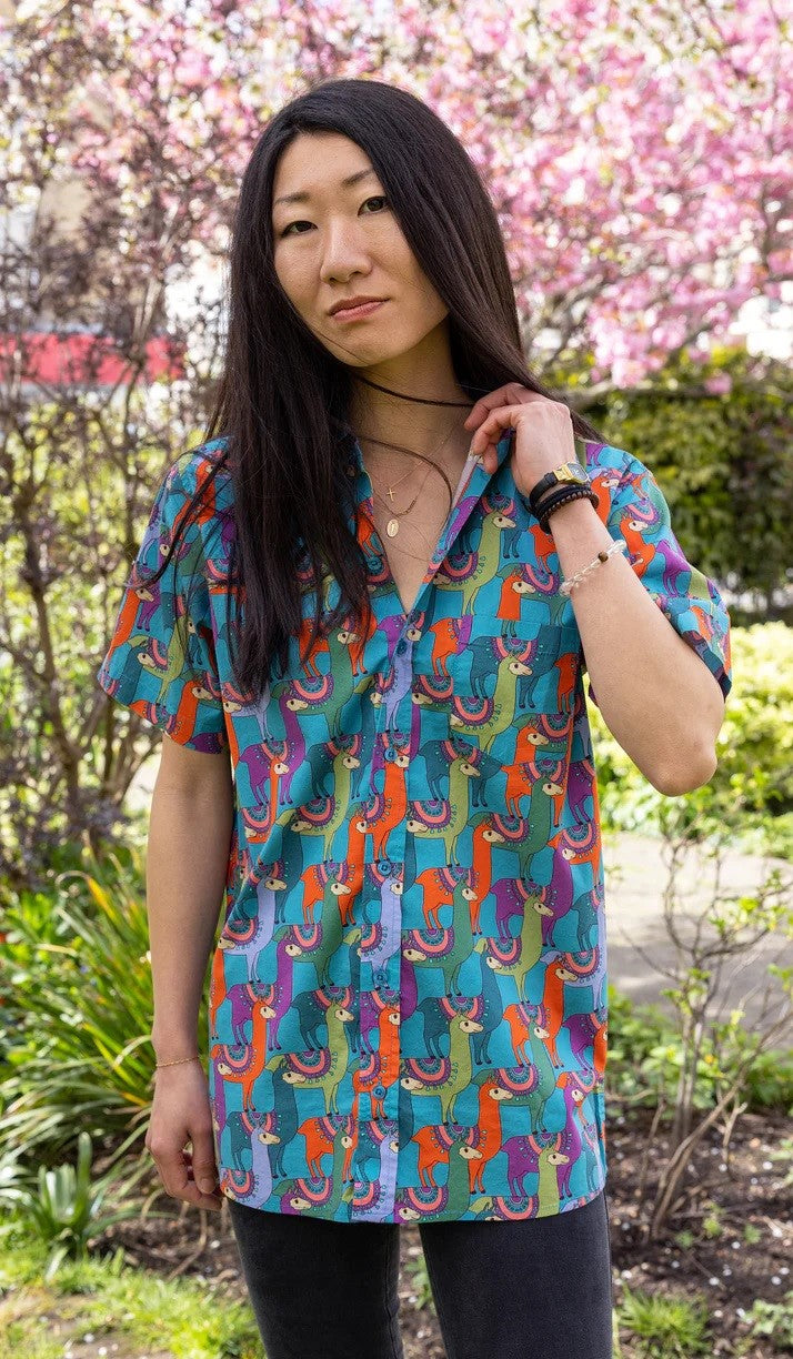 Colourful Llama Print Shirt by Run and Fly