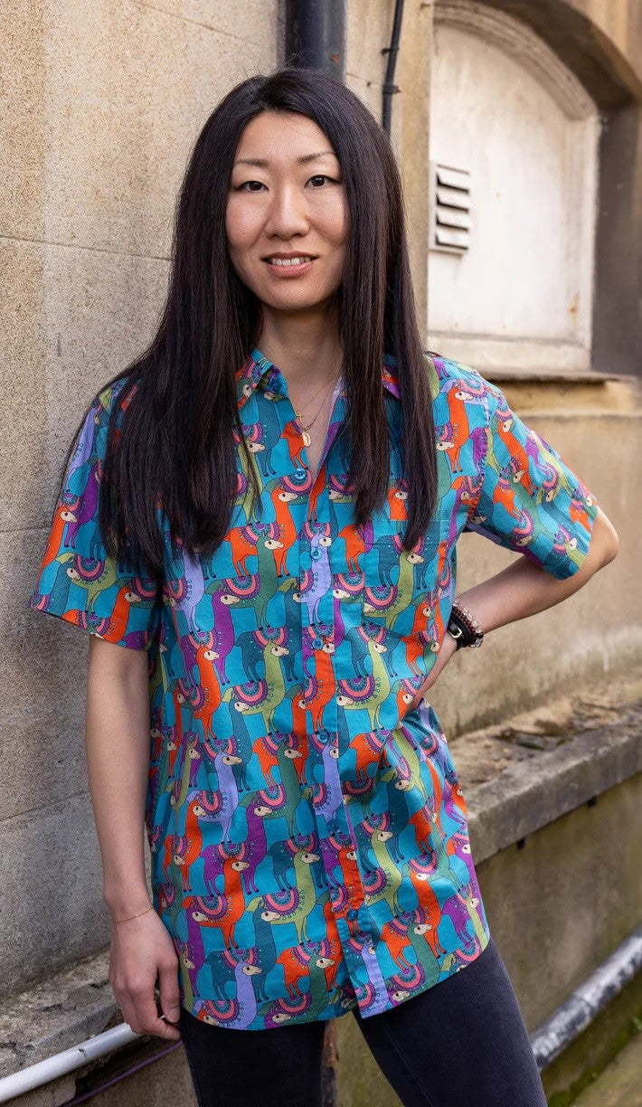Colourful Llama Print Shirt by Run and Fly