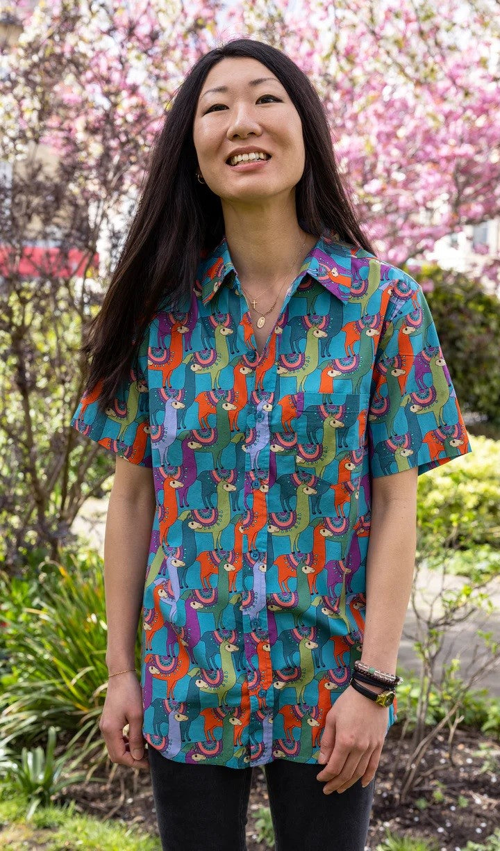 Colourful Llama Print Shirt by Run and Fly