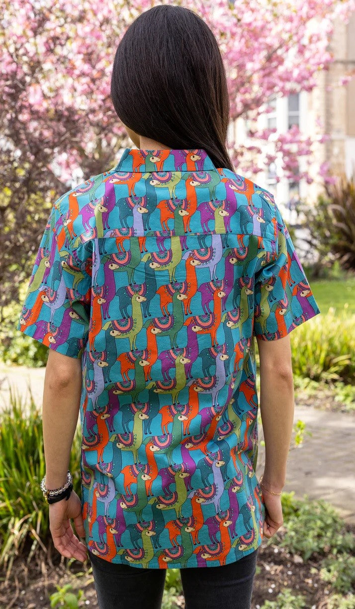 Colourful Llama Print Shirt by Run and Fly