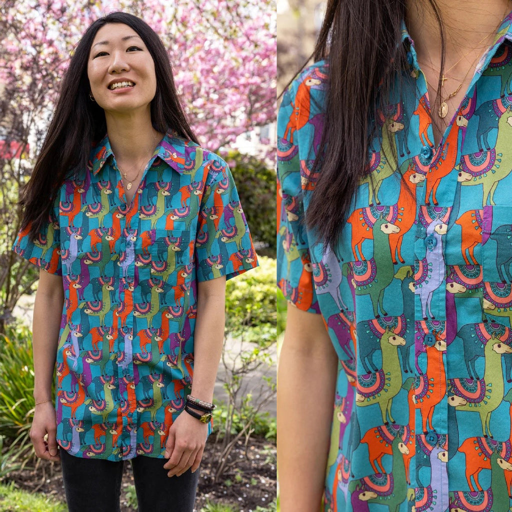 Colourful Llama Print Shirt by Run and Fly