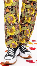 Midnight Blues Floral Print Stretch Twill Cotton Dungarees by Run and Fly
