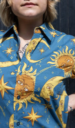 Sun and Moon Print Shirt by Run and Fly