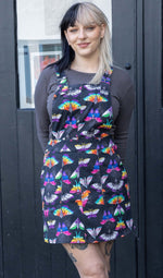 Pride Moths Print Dungaree Pinafore Dress by Run and Fly