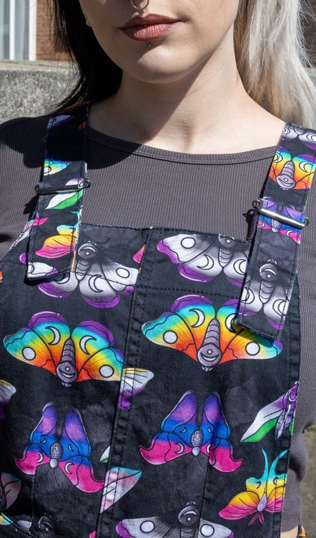 Pride Moths Print Dungaree Pinafore Dress by Run and Fly
