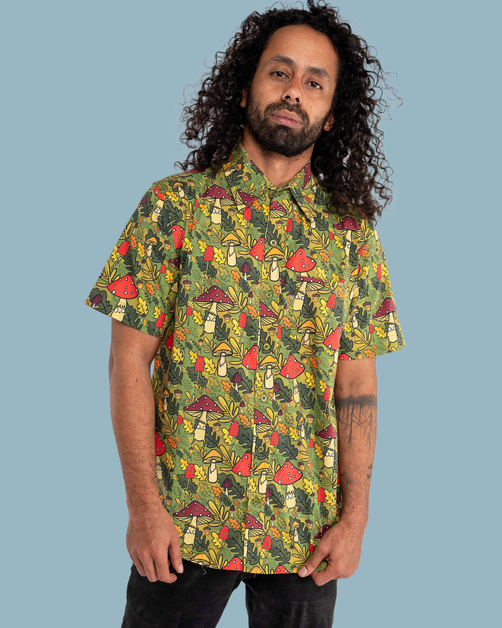 Mushroom Bois Print Shirt by Run and Fly X Katie Abey