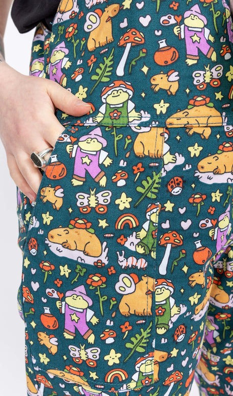 Capybara Fairies Print Twill Cotton Dungarees by Run and Fly X Nimbob