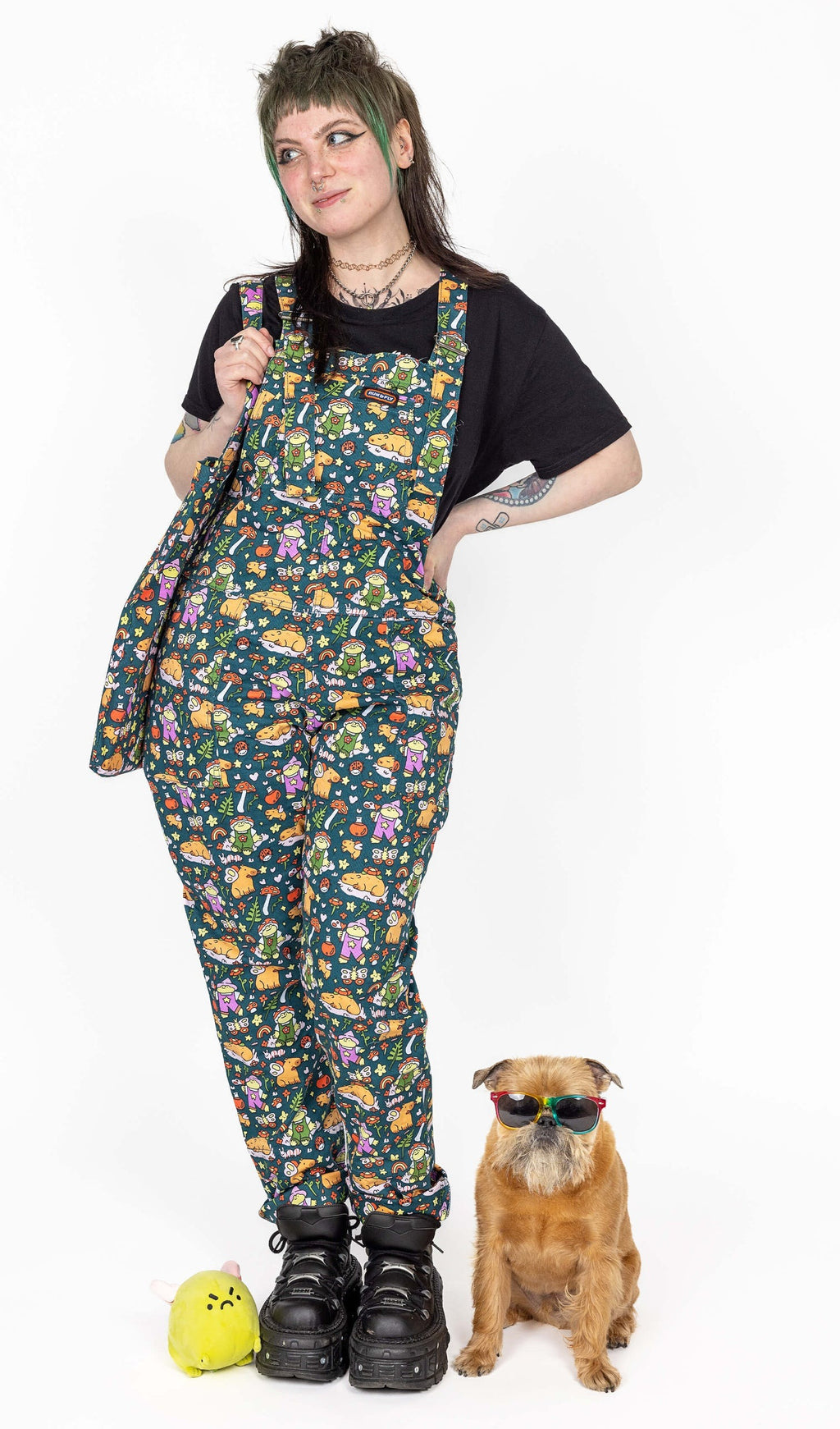 Capybara Fairies Print Twill Cotton Dungarees by Run and Fly X Nimbob