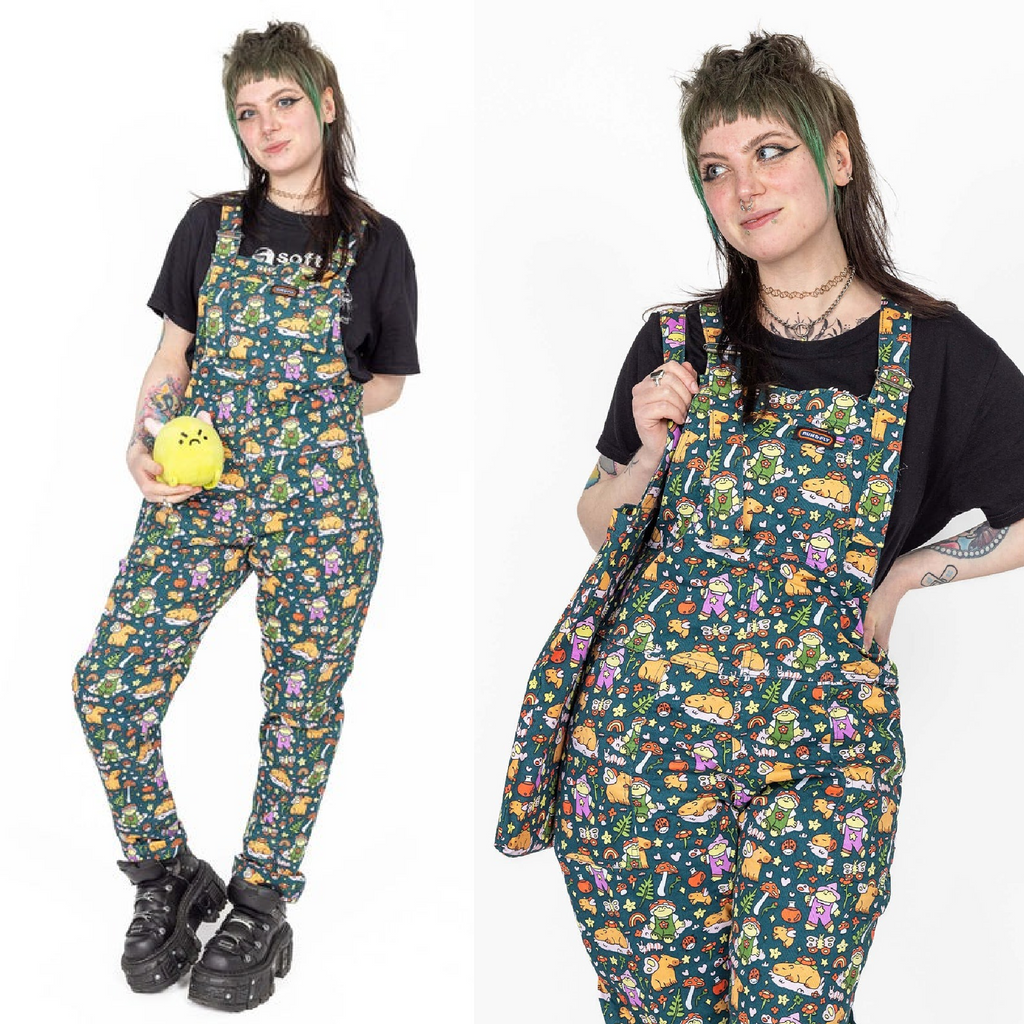 Capybara Fairies Print Twill Cotton Dungarees by Run and Fly X Nimbob