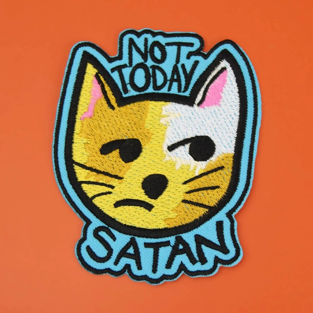 Not Today Satan Cat Iron On Patch