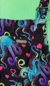Run and Fly Octopus Love Print Stretch Twill Cotton Dungarees