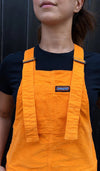 Highlighter Orange Stretch Corduroy Dungarees by Run and Fly