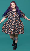 Owl Print Smock Dress with Pockets by Run and Fly